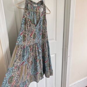 Bohemian Paisley Halter Mini Dress